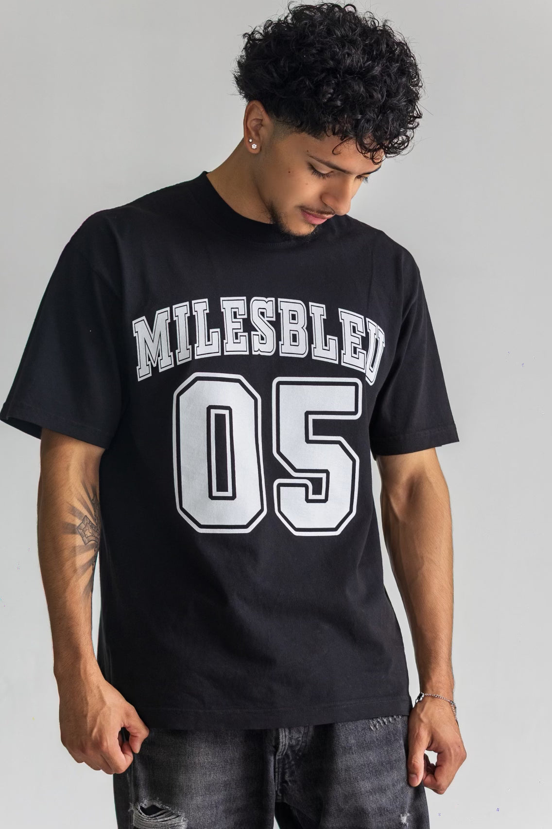 Black Miles Bleu Jersey Tee