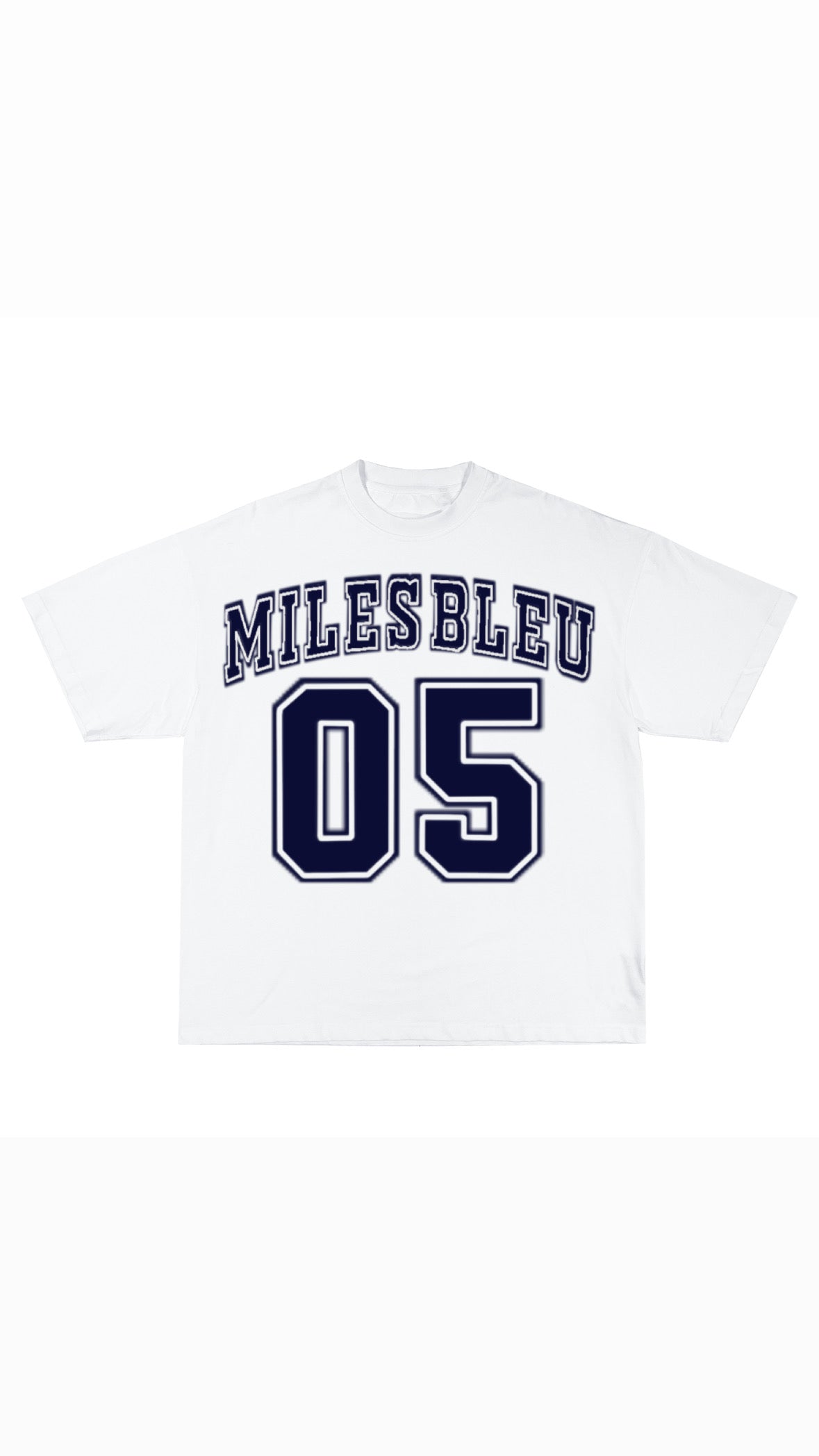 White Miles Bleu Jersey Tee