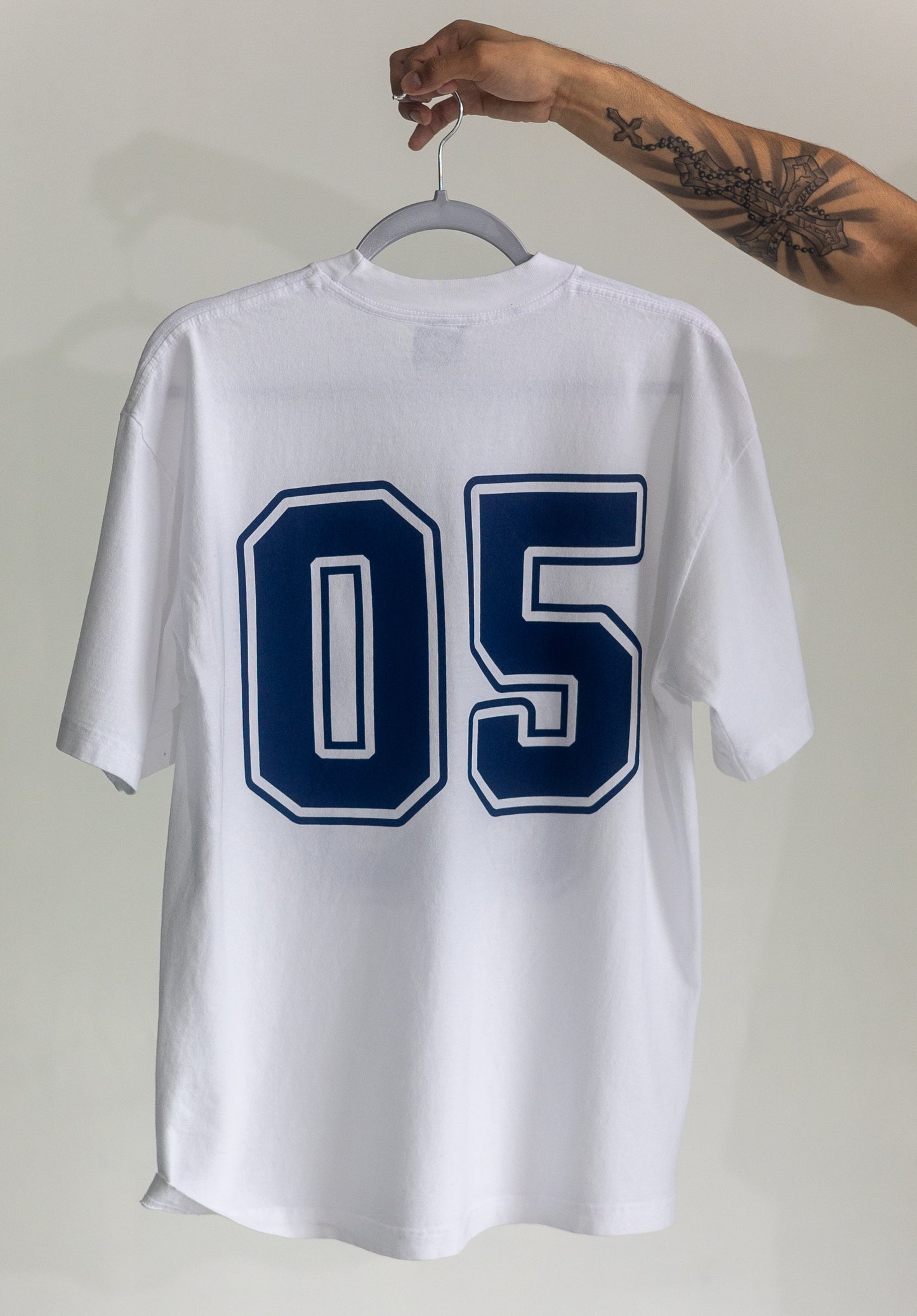 White Miles Bleu Jersey Tee